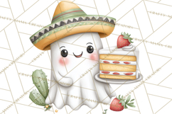 Taco Ghost Clipart PNG, Mexican Fiesta Clip Art Product Image 4
