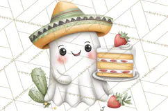 Taco Ghost Clipart PNG, Mexican Fiesta Clip Art Product Image 4