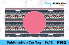 Sublimation Car Tag - Car Tag PNG - Tribal Monogram Product Image 1