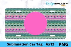 Sublimation Car Tag - Car Tag PNG - Pink Tribal Monogram Product Image 1