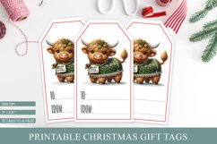 Funny Highland Cow Printable Christmas Gift Tags Product Image 1
