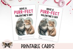 Cat Valentines Day Card - Printable Kids Class Favor Product Image 1