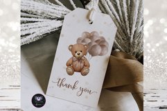 Teddy Bear Baby Shower Boho Watercolor Clipart Product Image 4