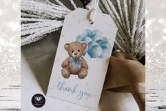 Teddy Bear Baby Shower Boho Watercolor Clipart Product Image 4