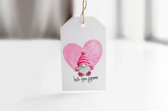 Love you Gnomie Valentines Day watercolor sublimation design Product Image 6