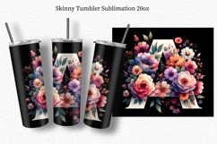 Floral letter "A", Tumbler Wrap 20oz Product Image 1