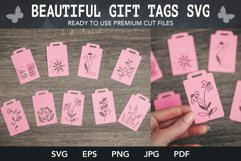 9 Floral Gift Tags SVGs, tags for presents Cricut I Cameo Product Image 1