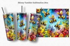 Bee and wildflowers, Tumbler Wrap 20oz, Product Image 1