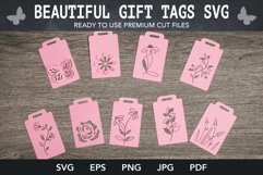 9 Floral Gift Tags SVGs, tags for presents Cricut I Cameo Product Image 3