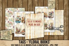 Tags Floral Books printable ephemera/embellishments. 300dpi high quality Digital images that can be used for Junk Journals, Scrapbooking, Cardmaking or other paper crafts.