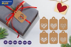Heart with Geometric Patterns, Papercut Gift Tag Bundle Product Image 1