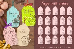 Tags with cakes. File for cutting Product Image 1