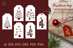 Tags with cut-out Christmas trees Product Image 1