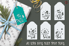 Lightweight tags with snowmen. Cut file Product Image 1
