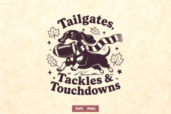Tailgates Tackles and Touchdowns SVG, Dachshund Football PNG Product Image 1