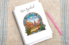 Watercolor Stained Glass Desert Oasis Clipart Bundle Product Image 3