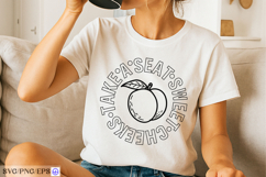 Funny Bathroom Peach Doodle SVG PNG Design Product Image 2