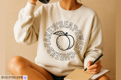Funny Bathroom Peach Doodle SVG PNG Design Product Image 4