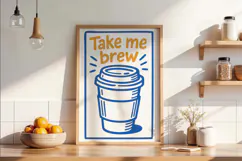 Retro Coffee Line Art Clipart, Funny Puns SVG | PNG | EPS Product Image 3