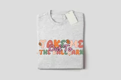 Take Me Out To The Ballpark Retro Baseball Quote SVG Design Product Image 4