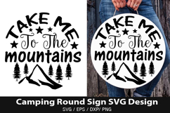 Camping Round Sign SVG Design - Door Sign Design Product Image 3