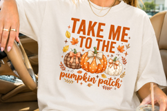 Take Me To The Pumpkin Patch PNG, Coquette Bow Pumpkin Product Image 2