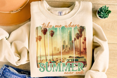 Take Me Where Summer Never Ends PNG, Brushstroke Summer PNG Product Image 1