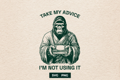Funny Gorilla SVG Sarcastic Quote Wise Monkey PNG Art Product Image 1