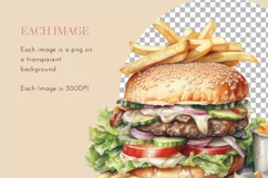 Fast Food Pizza Chips | Watercolor Clipart PNG Product Image 3