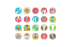 osteoporosis bone pain calcium icons set vector Product Image 1