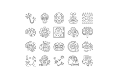 neuroscience brain neurology icons set vector Product Image 1