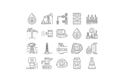 oil industry factory plant icons set vector Product Image 1