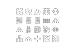algorithm data technology ai icons set vector Product Image 1