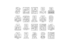 make money internet money online icons set vector Product Image 1