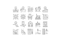 oil industry factory gas plant icons set vector Product Image 1
