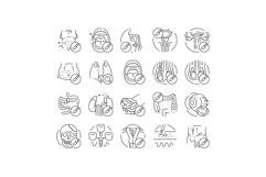 surgery health medical skin icons set vector Product Image 1