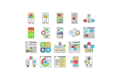 ui ux develop content research icons set vector Product Image 1