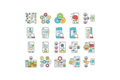 ui ux digital develop code app icons set vector Product Image 1