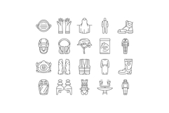 ppe protective safety kit icons set vector Product Image 1