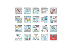 seo technical audit icons set vector Product Image 1