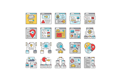 seo market rank search icons set vector Product Image 1