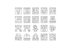 seo market rank search icons set vector Product Image 1