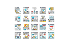seo improve top website icons set vector Product Image 1