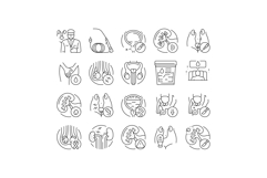 urology prostate urinary kidney icons set vector Product Image 1