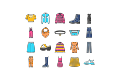 90s vintage fashion retro 80s icons set vector Product Image 1