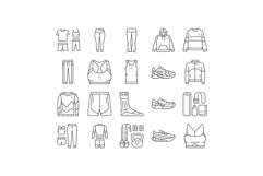 athleisure clothing fashion icons set vector Product Image 1