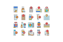 medicines pharmacy health medical icons set vector Product Image 1