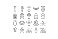 goth subculture punk gothic y2k icons set vector Product Image 1