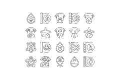 sustainable fashion textile eco icons set vector Product Image 1