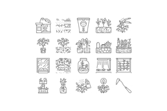 urban gardening agriculture green icons set vector Product Image 1